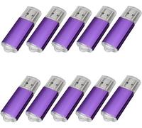 Fenglangrong Lot de 10 clés USB 2.0 de 64 Go - Clé USB Pendrive de 64 Go - Clé USB zippée - Violet