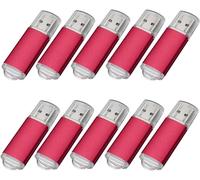 Fenglangrong Lot de 10 clés USB 2.0 de 64 Go - Clé USB Pendrive de 64 Go - Rouge