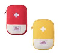 Fenglin Joy Mini Trousse Premier Secours Portable, 2 Pièces Médicale pour Voyage, Maison et Bureau (Rouge, Jaune)