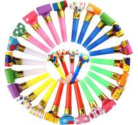 Fenglin-joy Sifflet Enfant Anniversaire, 50 PCS Souffleur de Fête Multicolore Jouet de Sifflet de Corne de Souffleur de Fête pour fête d'anniversaire, Banquet, Graduation, Couleurs aléatoires