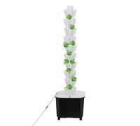 FENGLY Tour hydroponique à 50 trous, 10 étages, système de culture hydroponique avec pompe d'hydratation et 4 roulettes, tour hydroponique de jardin avec réservoir d'eau de 40 l pour fruits/légumes