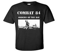 FENGMI Men's Past Combat 84 Orders of The Day T Shirt Skinhead Oi Music Black Cotton. Size L