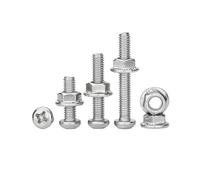 fengpeng Ensemble de vis à tête cylindrique cruciforme et écrou embase dentelée en acier inoxydable 304 (M2,5, M3, M4, M5, M6)(18mm,M6-3sets)