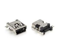 fengpeng Lot de 10 à 50 connecteurs femelles mini USB 5 broches SMD, boîtier d'interface, 4 suspendues(20 piece)