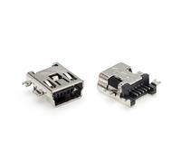 fengpeng Lot de 10 à 50 connecteurs femelles mini USB 5 broches SMD, boîtier d'interface, 4 suspendues(20 piece)