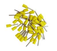 fengpeng Lot de 100 cosses isolées for borniers, connecteurs câbles et terminaisons fils électriques (E0508, E7508, E1008, E1508, E2508)(JAUNE,E6012)