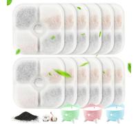 FENGQ 12pcs Filtres de Rechange pour Fontaine à Eau Filtre, Filtre Fontaine Eau Chat, Filtres de Fontaine pour Animaux Compatible avec Catit PIXI, Filtres de Rechange pour Fontaine à Eau