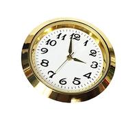 FengQingHuaGG Mini insert rond d'horloge avec chiffres arabes, convient pour trou de 35 mm de diamètre, pour réparation d'horloge de bureau, pièces de rechange (doré)