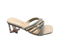 fengqingyunyan0304 Diapositive, Sandales à talons épais de 7 cm for femmes avec design percé for les orteils,per donne e uomini(Apricot,39 EU)