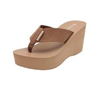 fengqingyunyan0304 Diapositive, Tongs for femme à semelle épaisse de 8 cm - Chaussons de plage d'été,per donne e uomini(Khaki,38 EU)