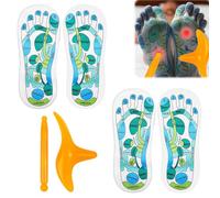 FENGQQKJ Lot de 2 Paires de Chaussettes de Réflexologie Plantaire Avec Outil de Massage - Chaussettes d'Acupression Pour Homme