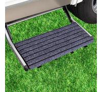 FENGQQKJ Tapis noir réglable pour marchepied de camping-car, tapis antidérapant pour marches de camping-car de 7 à 10 pouces de profondeur, fermeture à boucle tapis de sol de camping-car 46 x 46 cm