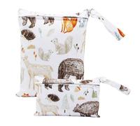 FENGQQKJ Wet Bag Lot de 2 sacs à couches humides pour maternelle - Sac de natation décontracté - Grand petit - Étanche - Réutilisable pour les déplacements, Blanc., Poche nasale