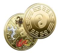 Fengs Shuiss Coin - Metal Tai Chi Luckys Charm Piece, Antique Bronze Spiritual Tokens | Ancient I Ching Fortune Teller Coin, Prosperity Amulet Disc Tool pour Les Billets de loterie grattant