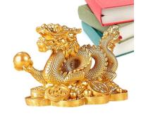 Fengs Shuui Statue de dragon chinois, pièce de monnaie zodiacs, figurine | Figurine de dragon décorative symbolisant la prospérité, la richesse, le succès et l'énergie positive pour la maison et le