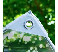 FENGSHOUU Bâche Transparente avec Œillets,365g/m² Bache Transparente,Couverture De Feuille De Toit De Terrasse De Pergola en PVC Durable,Bâche en Plastique Imperméable,Personnalisable (2.8m x 1.6m)