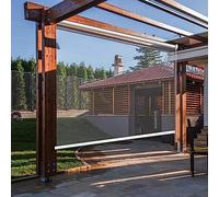 FENGSHOUU Store Enrouleur Transparent en PVC,Stores à Enroulement en Plastique,pour Pergola Extérieure Terrasse,Étanche Poussière Volets Roulants avec Side-Pull,Largeur x Hauteur (125x260cm)
