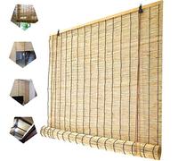 FENGSHOUU Stores Enrouleurs en Roseau Naturel,Rideau en Bambou Rétro Pare-Soleil,Paille Rideau de Levage,Volets Roulants Tissé à Main,pour Extérieur/Intérieur/Balcon/Décoration,Personnalisé