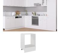 Fengshui Armoire de cuisinière Lyon en bois Blanc 60 x 46 x 81,5 cm | Armoire de four avec étagère, facile d'entretien, facile à nettoyer avec un chiffon humide, plan de travail non inclus