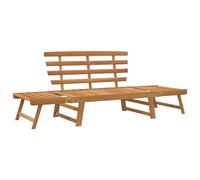 Fengshui Banc de jardin 2 en 1 190 cm en bois massif d'acacia | Panneaux latéraux réglables, chaise longue, banc, extérieur, huilé