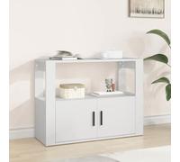 Fengshui Buffet blanc 80 x 30 x 60 cm en bois | Avec portes et étagère, plateau de table stable pour la décoration, support mural inclus