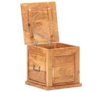 Fengshui Coffre 40 x 40 x 40 cm en bois d'acacia massif | Robuste et durable, deux poignées latérales, dessus plat, utilisable également comme table de chevet