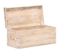 Fengshui Coffre 90 x 40 x 40 cm en bois d'acacia massif | Stable et durable, verrouillage à l'avant, deux poignées latérales, également utilisable comme banc de couloir