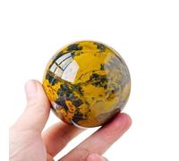 FengShui Divination Spheres Yellow Pietersite Crystal Ball Display Sphere Quartz Gemstone Crystal Sphere for Balance Yoga,70~75mm