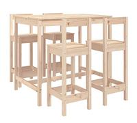 Fengshui Ensemble de bar de jardin 5 pièces en bois massif de pin