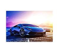 FENGSHUI Lamborghini Poster sur toile Motif voiture de sport 4, décoration murale pour salon, chambre à coucher, 30 x 45 cm, style 1