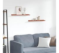 Fengshui Lot de 2 étagères murales modulaires en bois - Rouge - 60 x 9 x 3 cm - Pour salon, chambre à coucher et bureau - Surface lisse - Montage facile