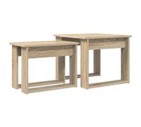 Fengshui Lot de 2 tables basses en chêne Sonoma | Nesting Design, grande table 50 x 52 x 42 cm, petite table 50 x 30 x 37 cm, peu encombrant