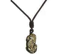 Fengshui Pixiu Pi Yao or brillant obsidienne pendentif collier Feng Shui pierre de amulette Talisman pour la richesse bonne chance