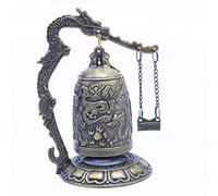 Fengshui Vintage Petite cloche Dragon Cloche Bouddhiste Objets de collection, Cloche porte-bonheur, Décoration de bureau à domicile Méditation