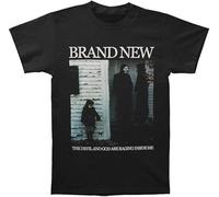 Fengyan Short Sleeve Men's The Devil and God are Raging Inside Me T-T-Shirts à Manches Courtes Black(Large)