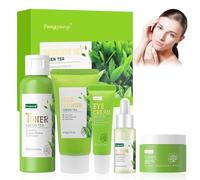 Fengyang® Coffret de Soins 5-en-1, Ensemble de Soins de la Peau D'arbre à thé, Coffret Cadeau de Soins de la Peau au Thé, Soins la Peau au Thé Vert (5set)