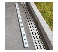 FENGZEQUAN Caniveau Extérieur en Acier Inoxydable 304, Caniveau Exterieur ，Grille d’Évacuation Eau Pluviale, Grille de Drainage Sol for Terrasse, Balcon, Jardin, Allée, Cour(H8*W4CM/H3.15*W1.57IN)