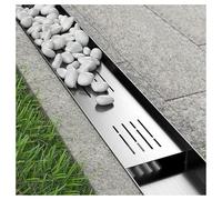 FENGZEQUAN Caniveau Extérieur en Acier Inoxydable 304, Grille d’Évacuation Eau Pluviale, Grille de Drainage Sol pour Terrasse, Balcon, Jardin, Allée, Cour，Galets à remplir(H6.5*W10CM/H2.36*W3.94IN)