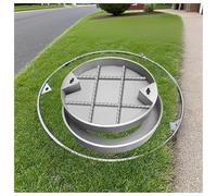 FENGZEQUAN Couvercle de Regard extérieur Robuste en Acier Inoxydable, Couvercle de Regard Rond Invisible, Couvercle de Piscine d'eaux usées intégré, Forte capacité de Charge(70cm/27.5in)