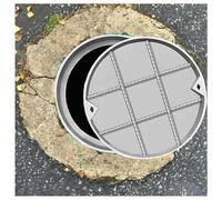 FENGZEQUAN Générique Couvercle de Fosse septique encastré Rond - Couvercle de Regard Invisible en Acier Inoxydable avec Cadre, Design encastré for Jardin, Trottoir et Potager(80cm/31.5in)