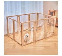 FENGZEQUAN Parc for Chien et Petits Animaux,Clôture Transparente HD,Enclos en Acrylique,Parc Chiot avec Porte Verrouillable/Ventouses au Sol, Enclos Chien avec Cloison(10 Pieces)