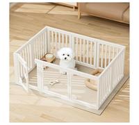 FENGZEQUAN Parc pour Chien Intérieur，Parc Enclos, Cage, Clôture, avec Plancher, Intérieur, Modulable, en Plastique, pour Cochon d’Inde, Lapin, Hérisson, Petits Animaux(Translucent,10 Pieces)