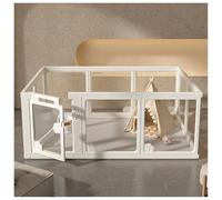FENGZEQUAN Parc pour Chien Intérieur，Parc Enclos, Cage, Clôture, avec Plancher, Intérieur, Modulable, en Plastique, pour Cochon d’Inde, Lapin, Hérisson, Petits Animaux(Fully Transparent,6 Pieces)