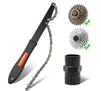 Fengzio Kit Démonte-Cassette Vélo, Fouet à Chaîne et Douille 2 en 1 | Douille 2 en 1 pour cassette et roue libre, compatible Shimano, SRAM, SunRace, SunTour et Chris King