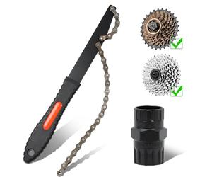 Fengzio Outils de Demonte de Cassette de Vélo, Kit D'outils de Chaîne de Vélo pour Fouet de chaîne de vélo pour Shimano/SRAM/SunRace/SunTour/Chris King, Convient aux chaînes de Vitesses 5-12 Vitesses