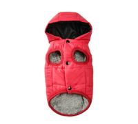 Fenhaodian Manteau d'hiver Chaud en Polaire pour Chien de Petite et Moyenne Taille, avec Capuche et Anneau en D. Veste épaisse et Confortable pour Chiot, Style Parka, idéale pour Carlin et Teckel.