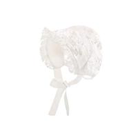 Fenical Bonnet de bébé Filles en Dentelle Bonnet de baptême pour bébé Princesse Chapeau de Soleil Fleur Accessoires de 0 à 2 Ans