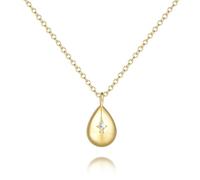 FENIMI Collier avec pendentif en or 14 carats pour femme, collier avec pendentif en forme de larme sans effort et beauté raffinée pour femme, collier tendance de 44,5 cm