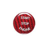FENIQG 1 Pièce Cache Bouton Start Stop Moteur pour BMW 3 Series GT F34 2013-2020 Couvercle Décoratif Autocollant Intérieur en Fibre de Carbone 3D,Red