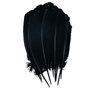 Fenisonavy PlumLoisirs Créatifs 24 Piéces 25-30cm Plumes Colorées Naturelles pour Bricolage Décoration Mariage Carnaval et Fétes ES de Dinde pour (Noir)